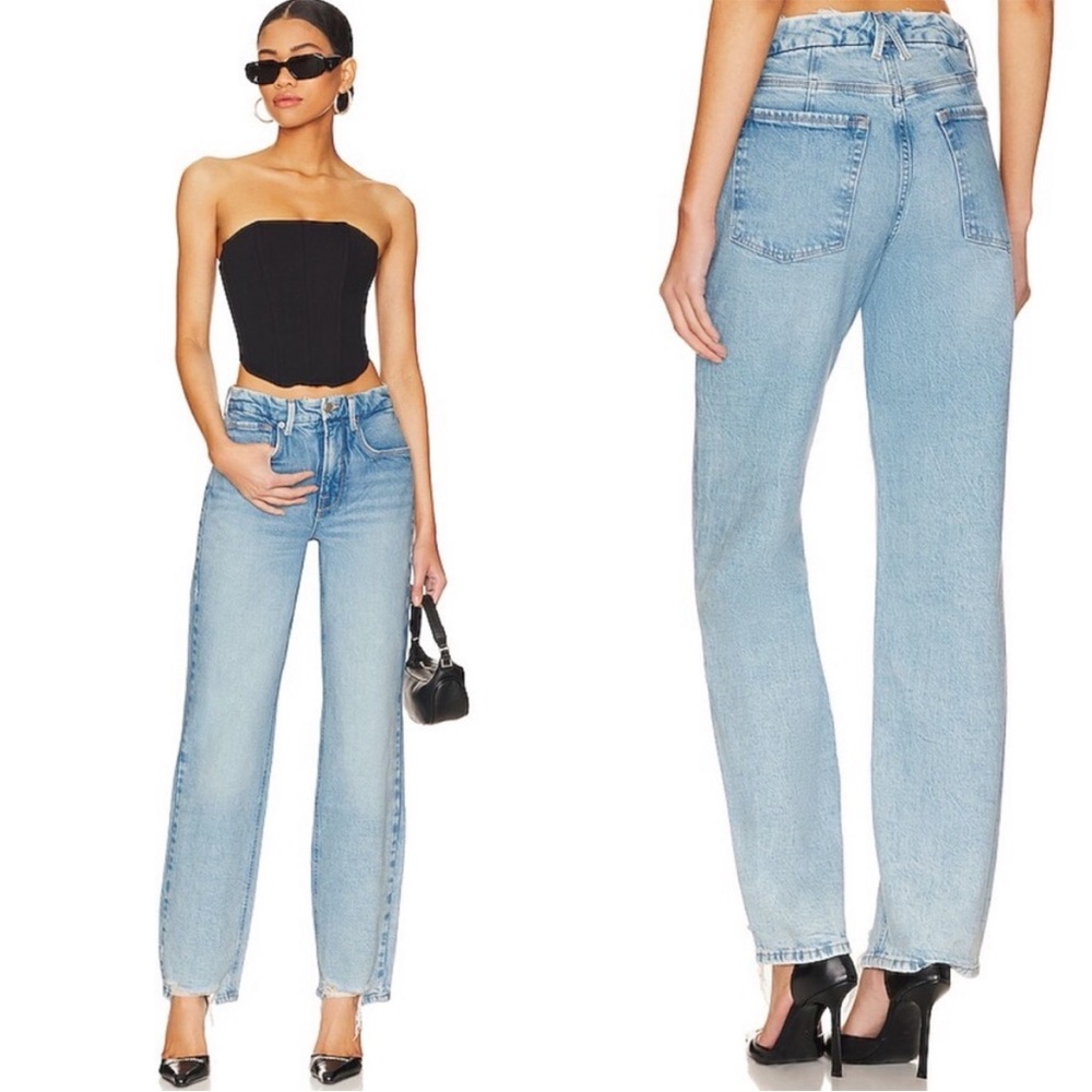 Good American Light Blue Straight Leg Jeans